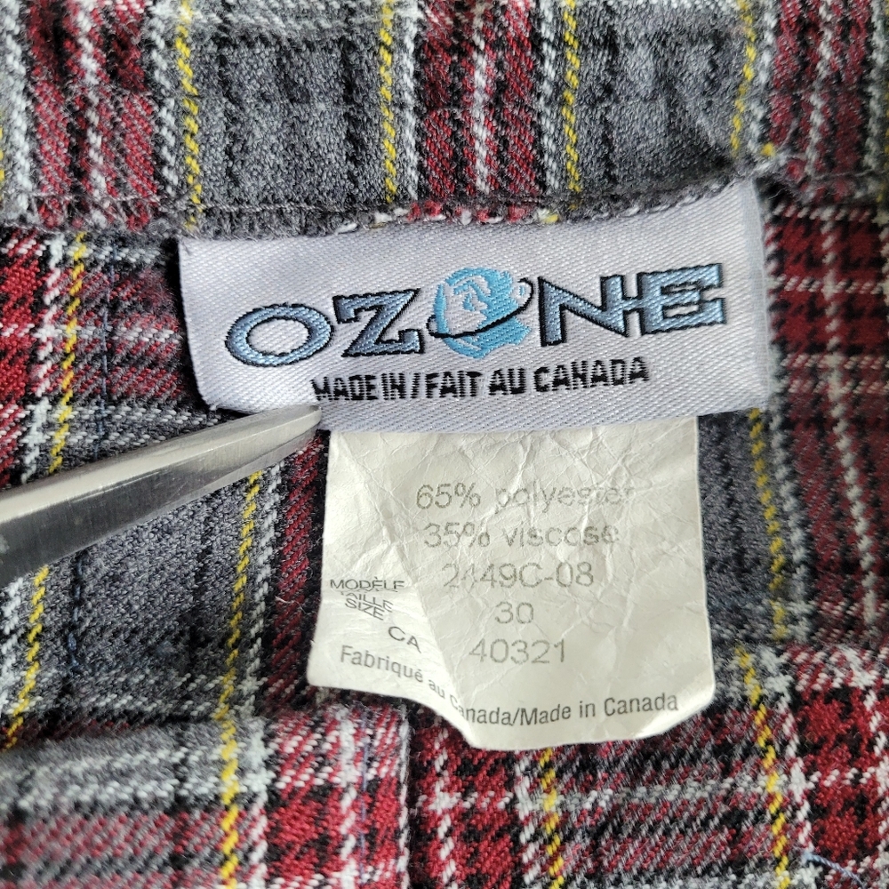 Vintage 90s Plaid Pleated Minikirt Grey Red Size 10 Grunge Punk Preppy Academia - Picture 5 of 9